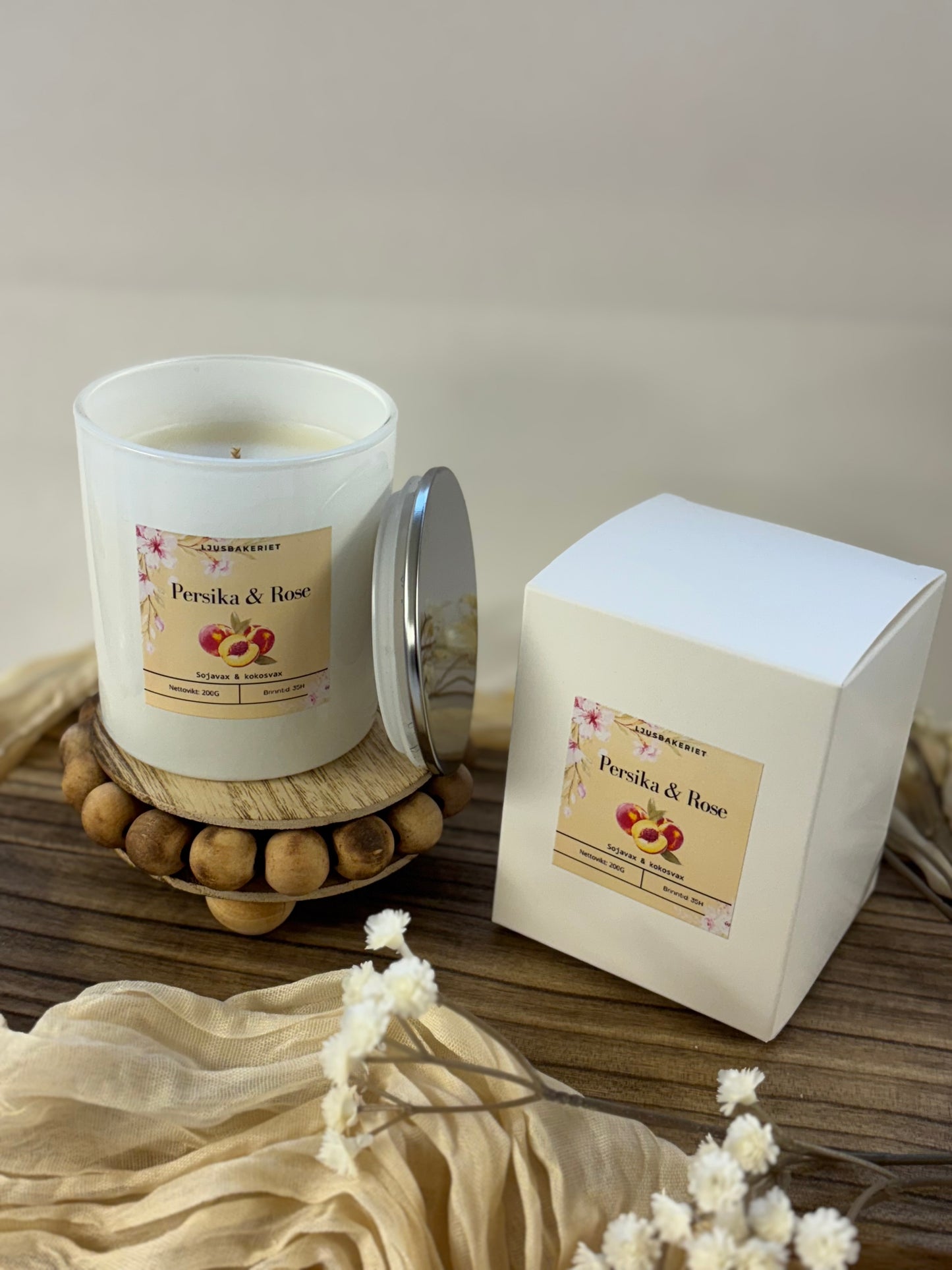 Doftljus persika & rose