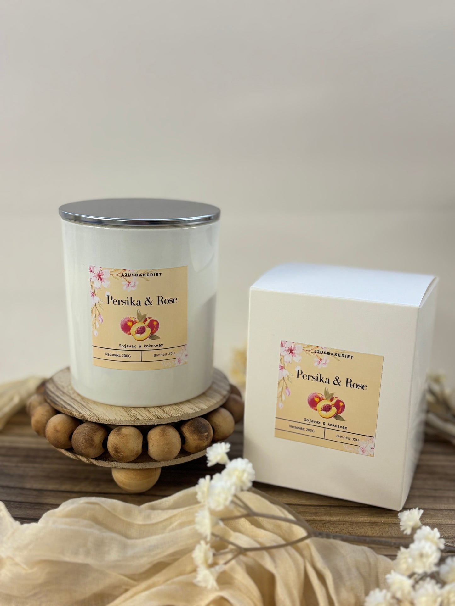 Doftljus persika & rose