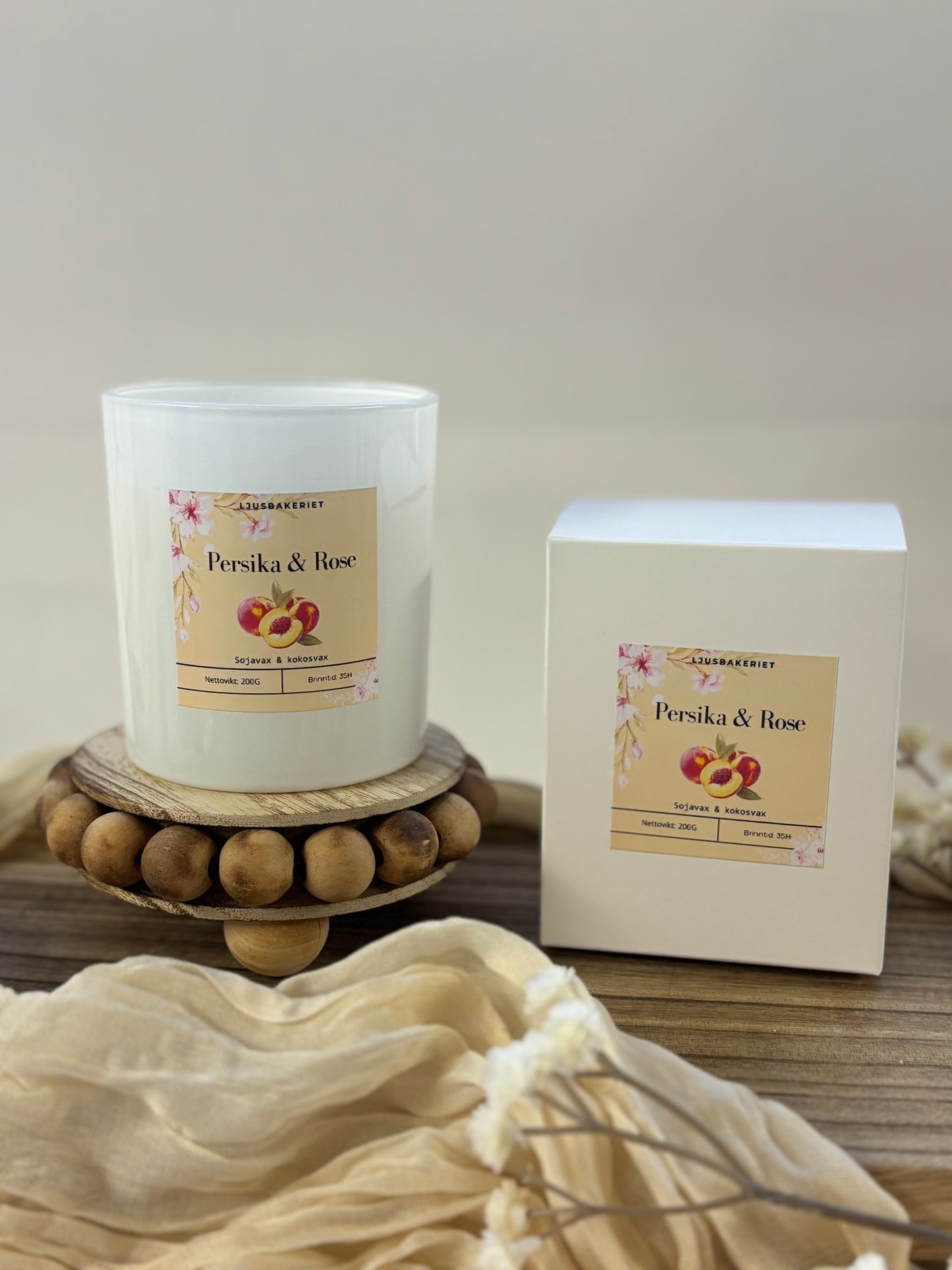 Doftljus persika & rose