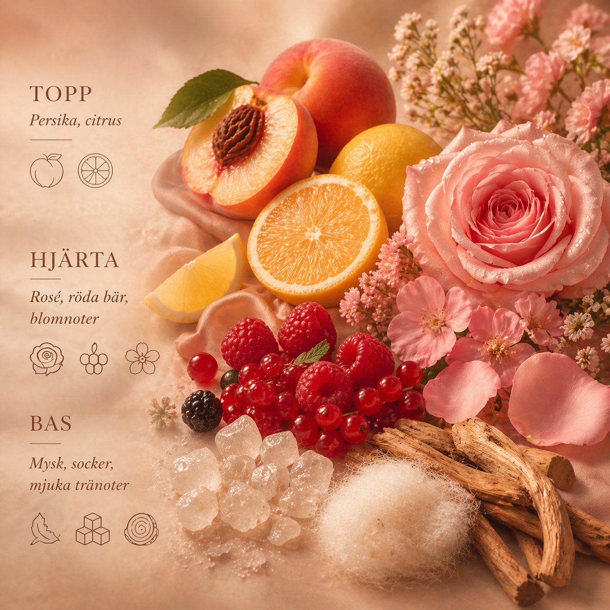 Doftljus persika & rose